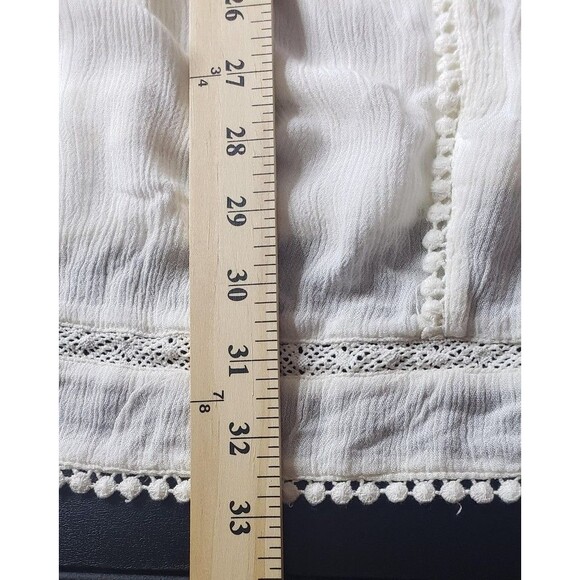 Roaman's Blouse Womens 32W White Embroidered Floral Boho Peasant Tunic Rayon Top - Picture 11 of 11